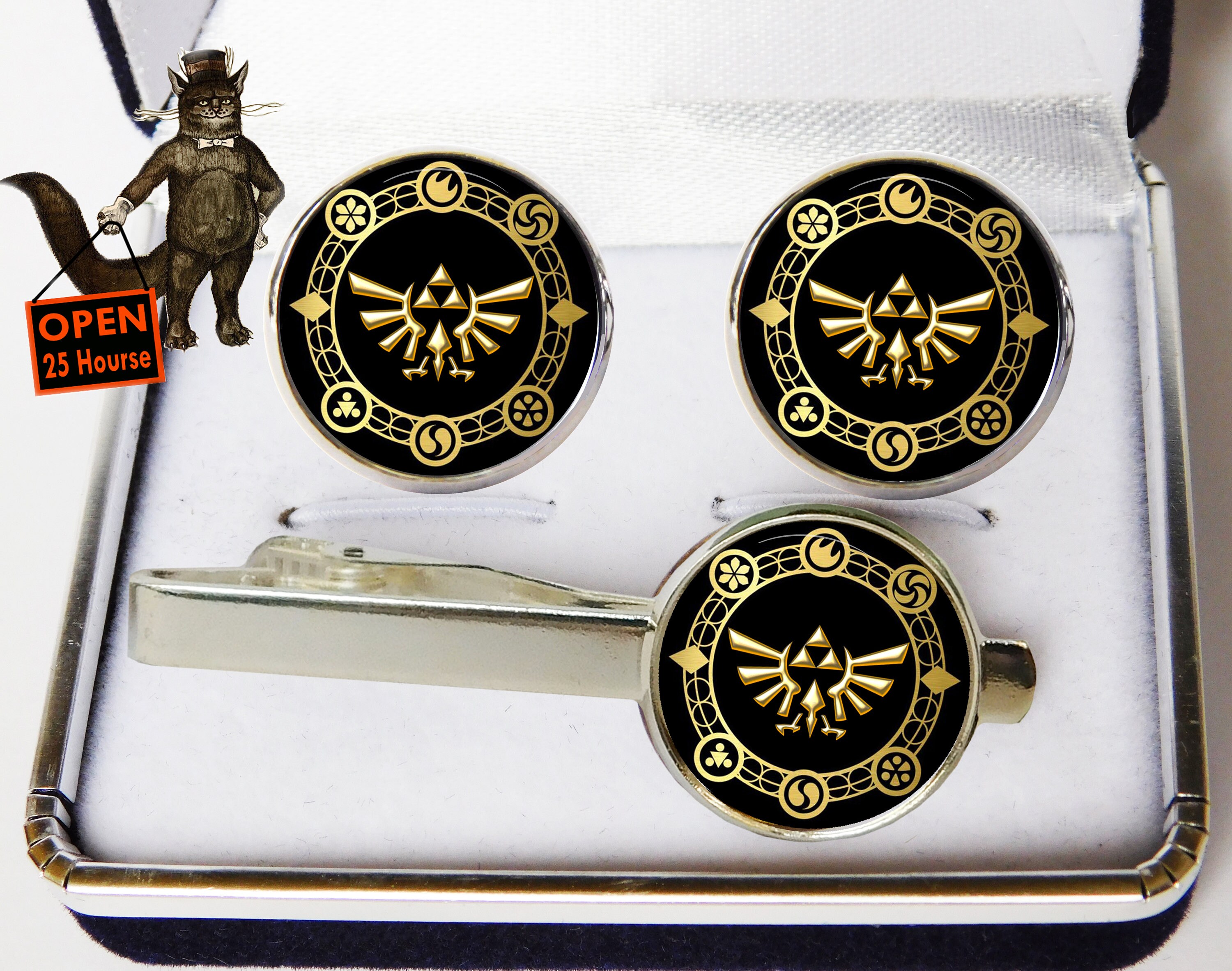 Legend of Zelda Cufflinks and Tie Clip zelda Etsy