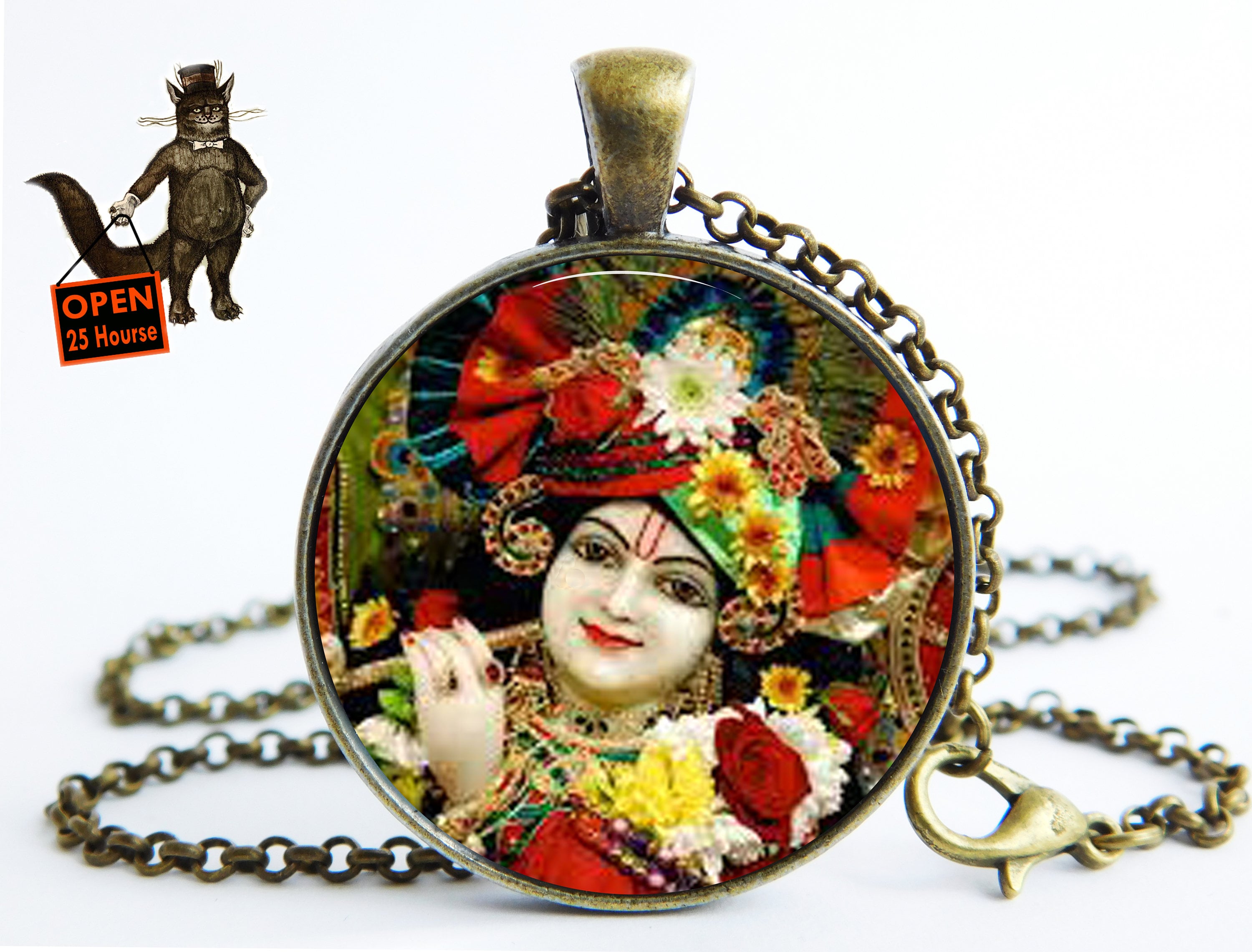 Lord Krishna necklace Lord Krishna pendant Lord Krishna Etsy
