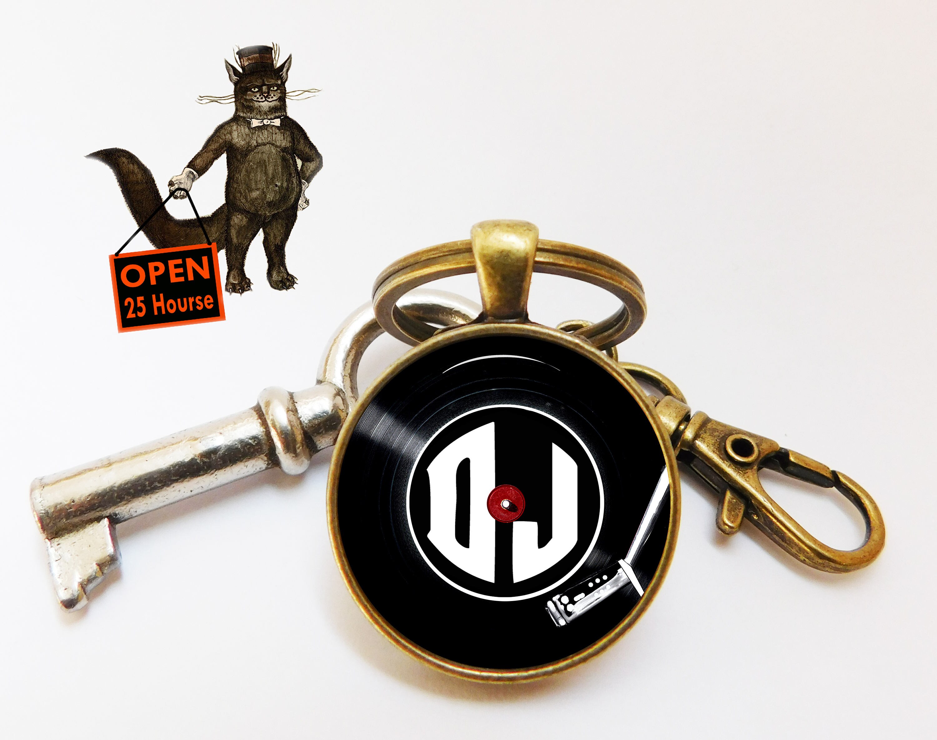 Dj Vinyl Record Keychain Vinyl Gift for DJ Music Keychain Etsy