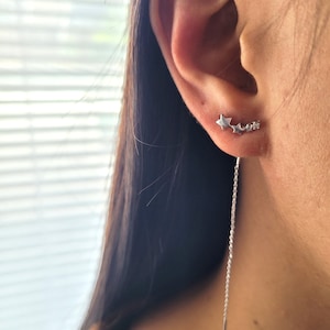 Orecchini Pendenti A Goccia Per Donna XHBTS – 2 Pezzi In Acciaio Inossidabile Argento Con Ciondolo A Stella, Ipoallergenici In Confezione Regalo - 4