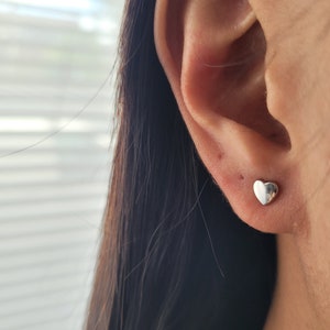ハートスタッドピアス 2個セット シルバー925製 直径約5.5mm + ギフト包装