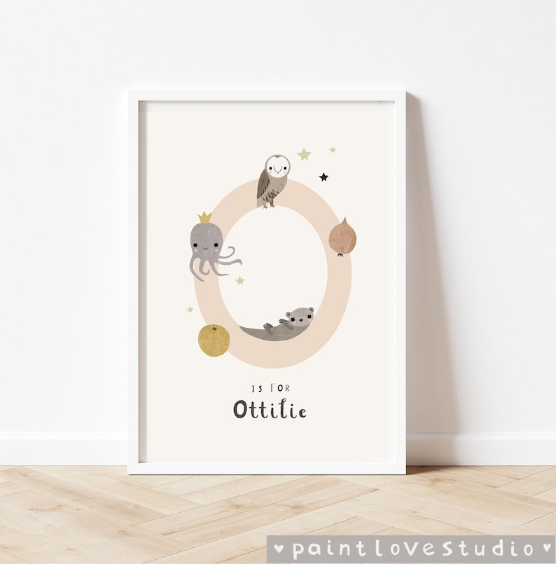 Personalised Nursery Wall Art Letter Print Toddler Girl Etsy UK