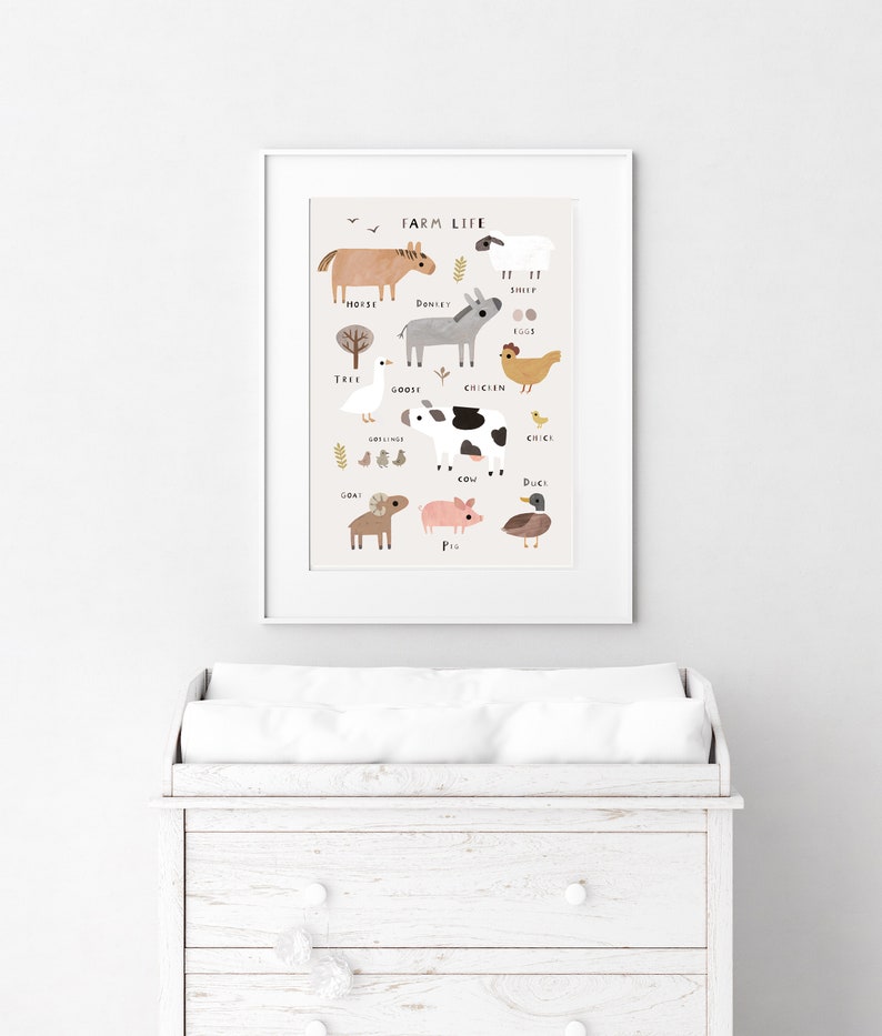Farmyard Animals Nursery Print Farmyard Nursery Etsy UK