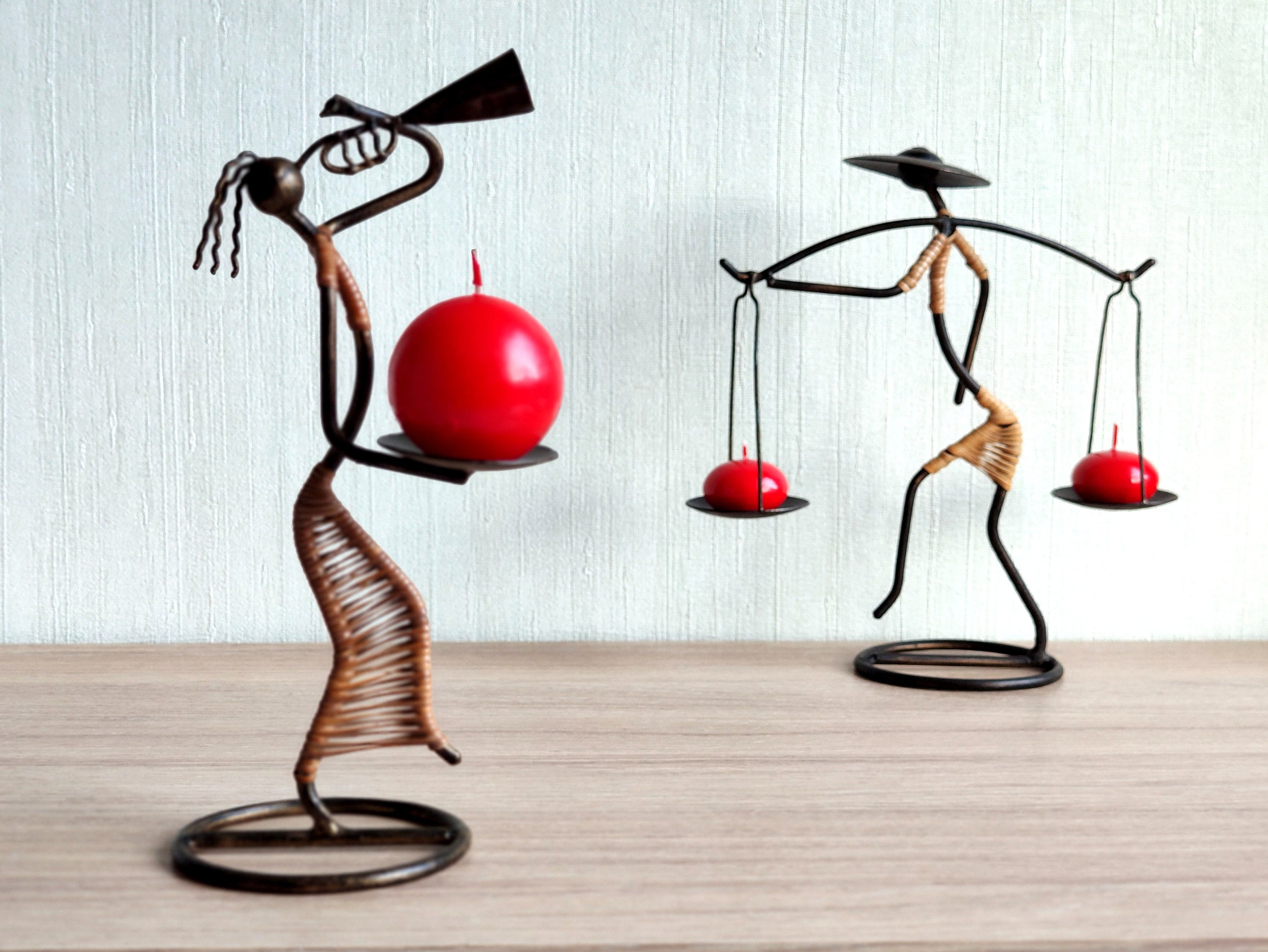 Bougeoir vintage Laurids Lonborg, danois moderne en métal noir et