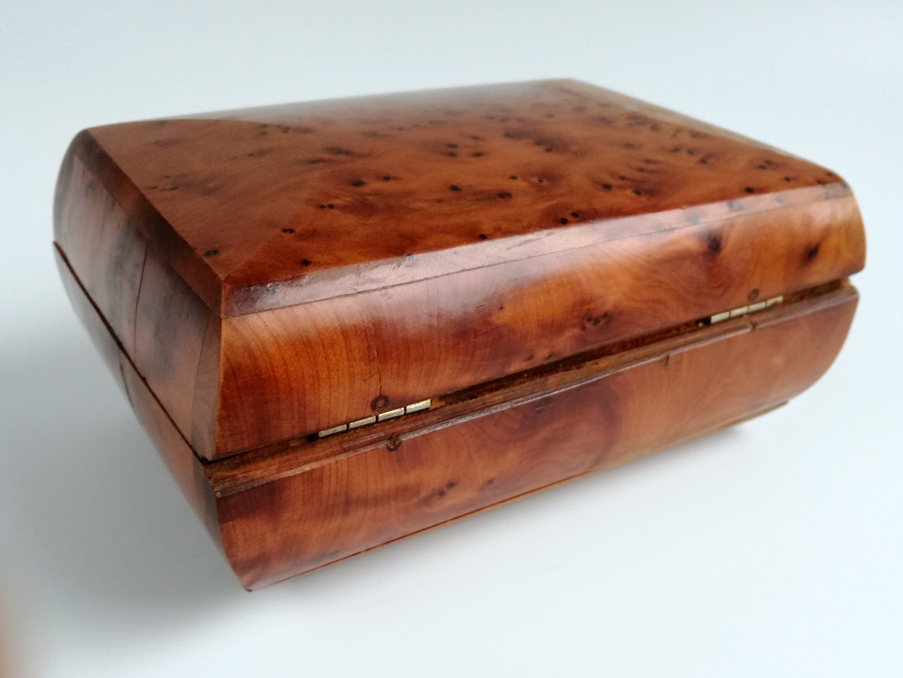 Vintage Burl Wood Box Handcrafted Thuya Wood Box Moroccan Etsy