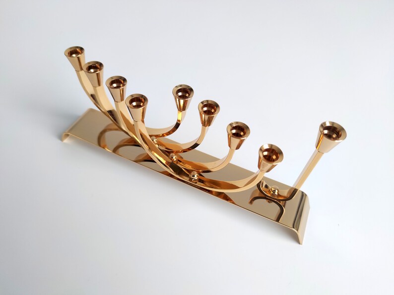 Karshi Jerusalem 24K Gold Plated Menorah 80s Exclusive Etsy