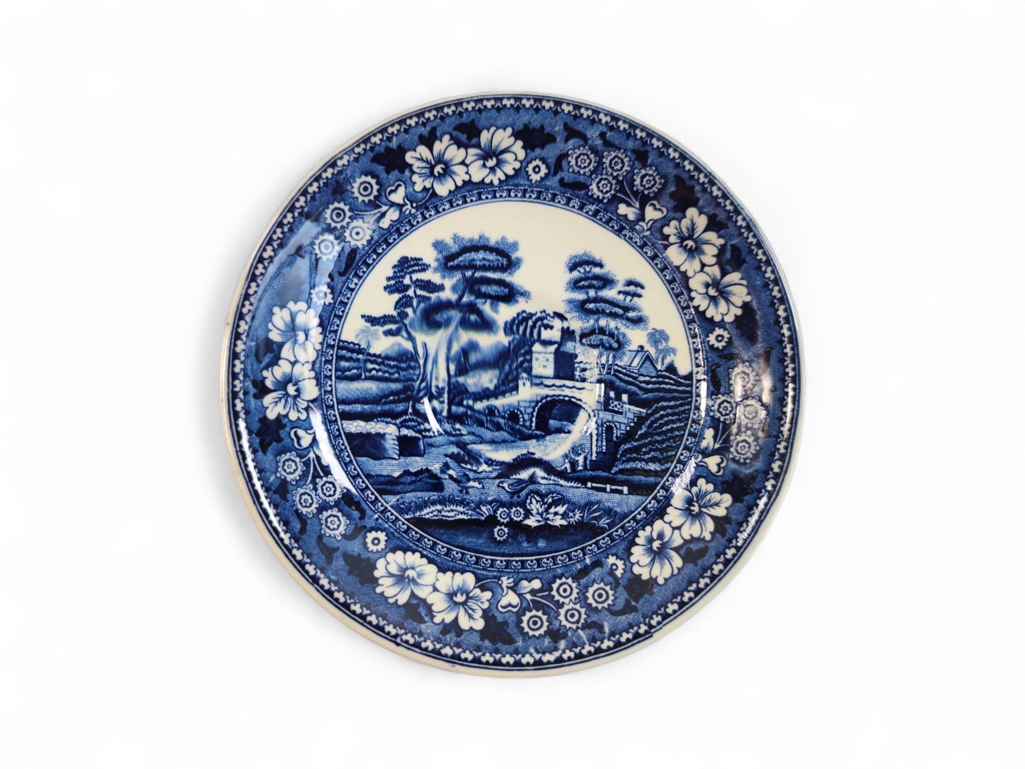 オランダ P.REGOUT MAASTRICHT 染付蛮国舶来絵付皿 5客 オランダ P.REGOUT MAASTRICHT 染付蛮国舶来絵付皿 5客