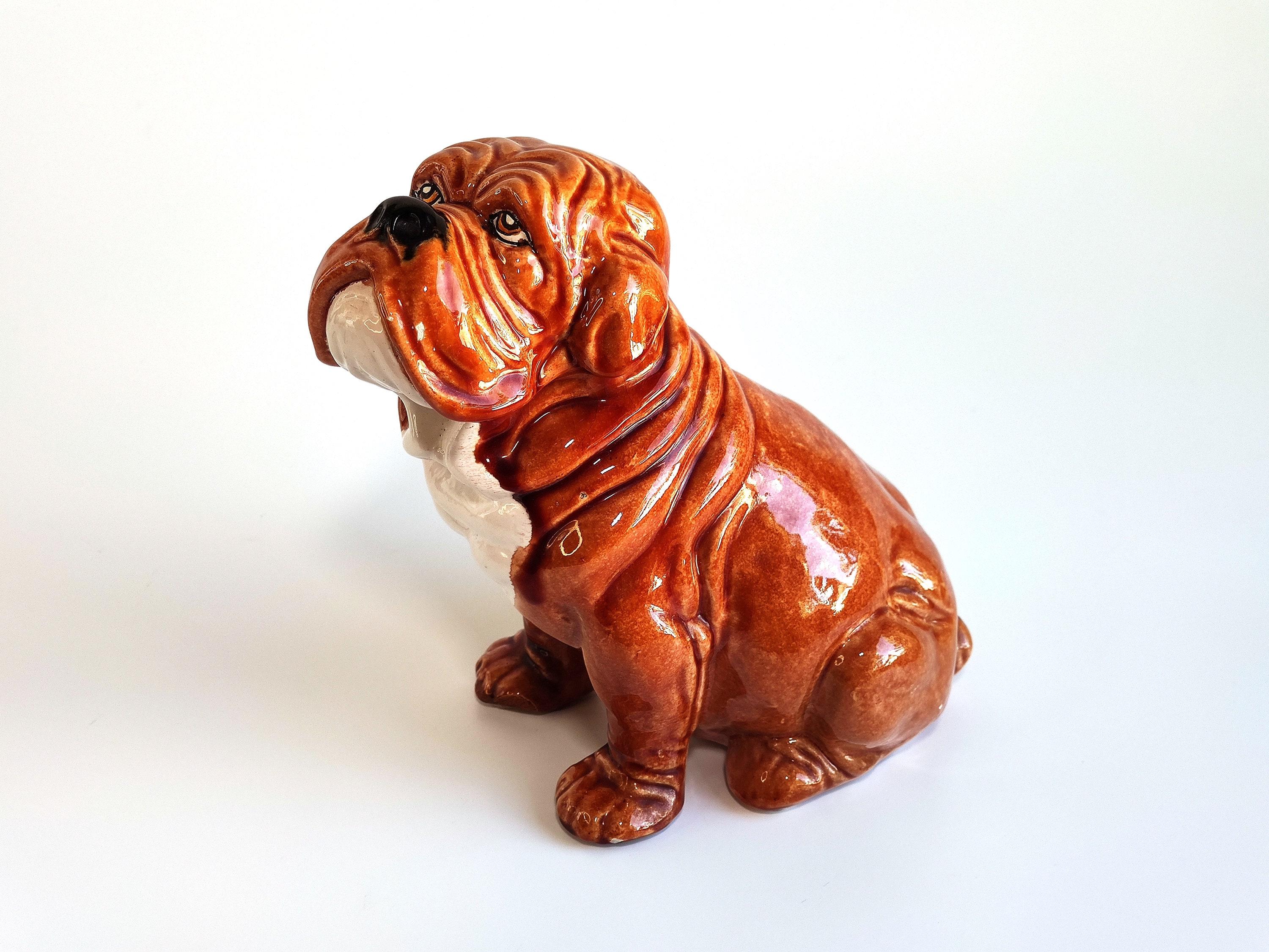 BELLINI Ceramiche Bulldog Majolica Sculpture, Made in Italy