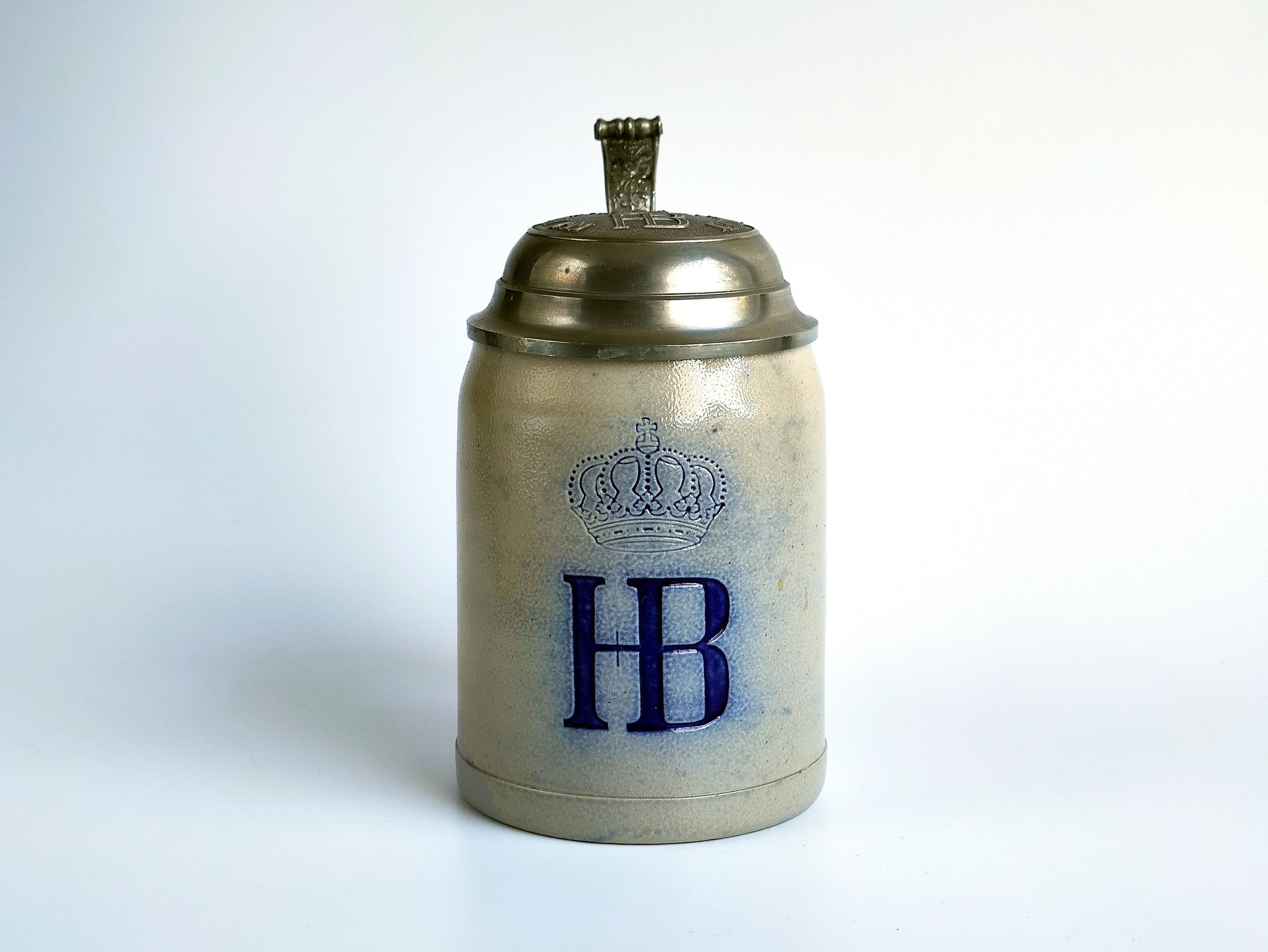 Antique HB Kgl. Hofbräuhaus Munchen Salt Glaze Stoneware Beer 