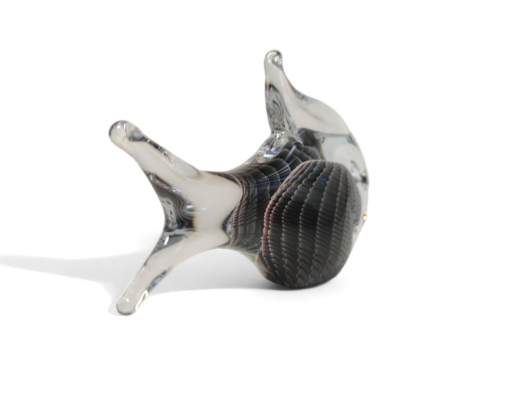 FM Konstglas Ronneby Sweden Fumato Art Glass Fish Sculpture