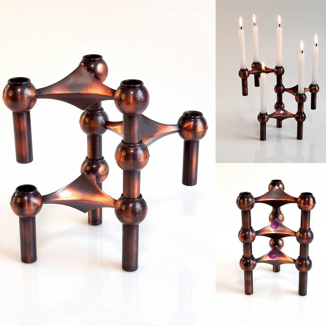 Nagel S22 Bronzed Modular Candle Holders by Fritz Nagel & Caesar Stoffi
