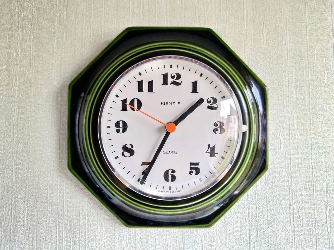 KIENZLE Ceramic Wall Clock Made in Germany 60s Mid Century Etsy