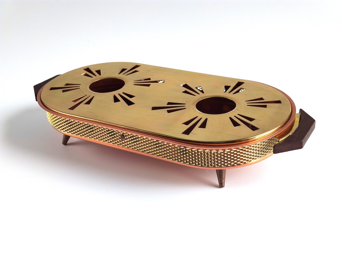Brass & Copper Hot Plate Warmer Germany 70s Double Food Etsy