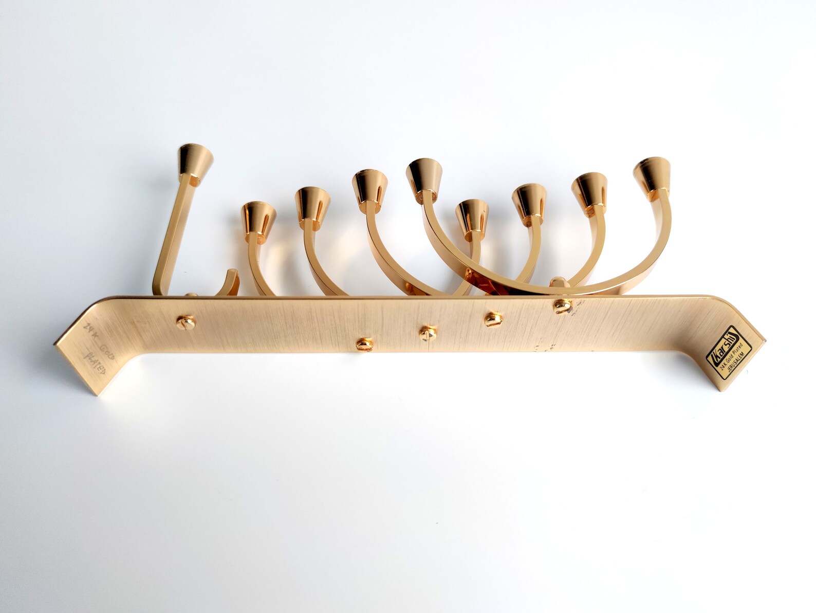 Karshi Jerusalem 24K Gold Plated Menorah 80s Exclusive Etsy