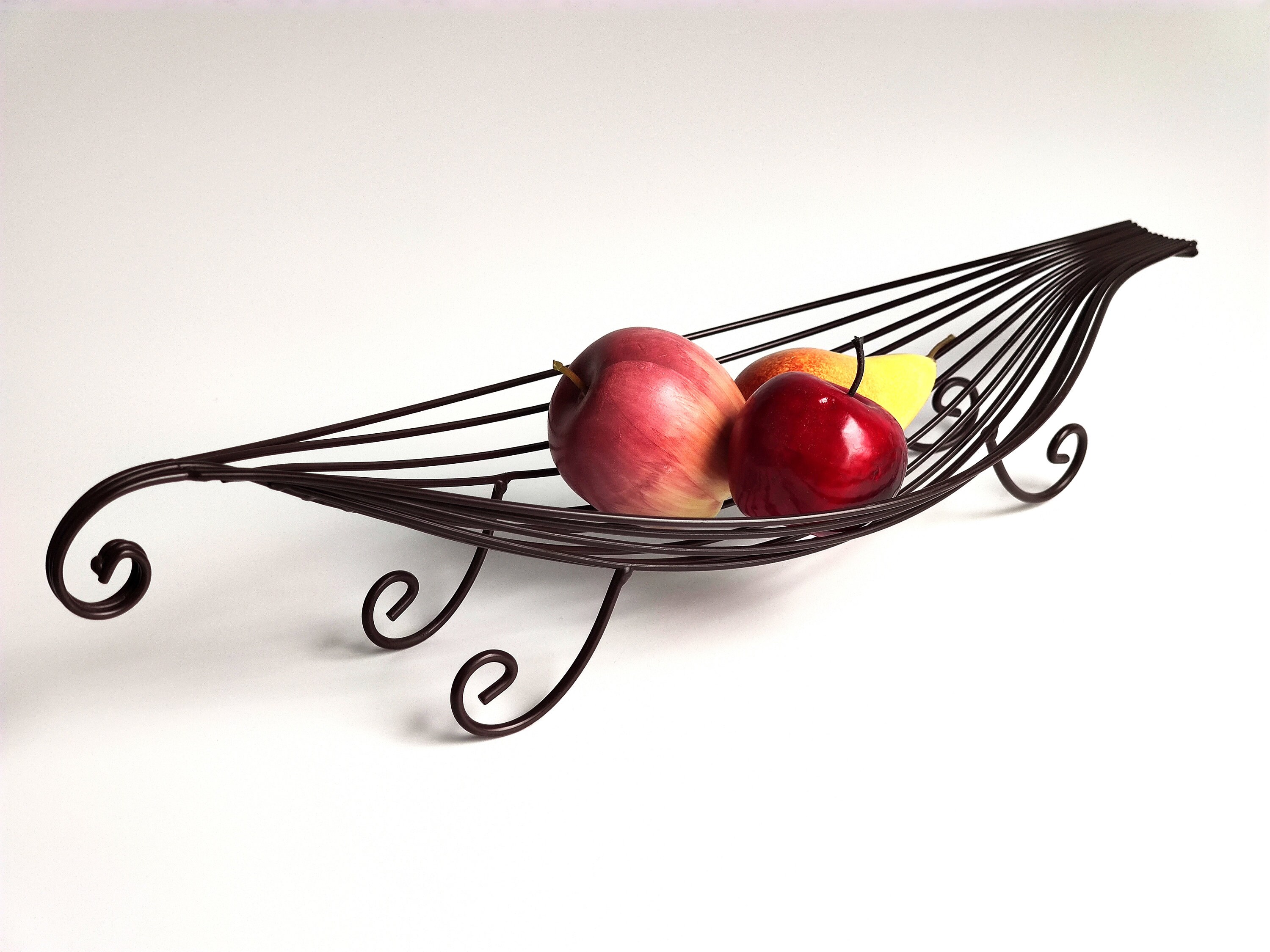 Mid-Century Rare Silver-Plated Wire Irregular Fruit Basket from Germany Mid-Century Rare Silver-Plated Wire Irregular Fruit Basket from Germany