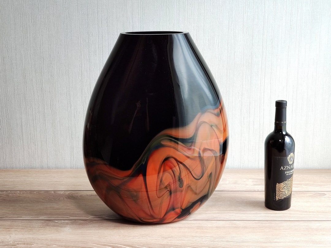 Jozefina Krosno Hand Blown Art Glass Vase, Poland, Vintage Modernist