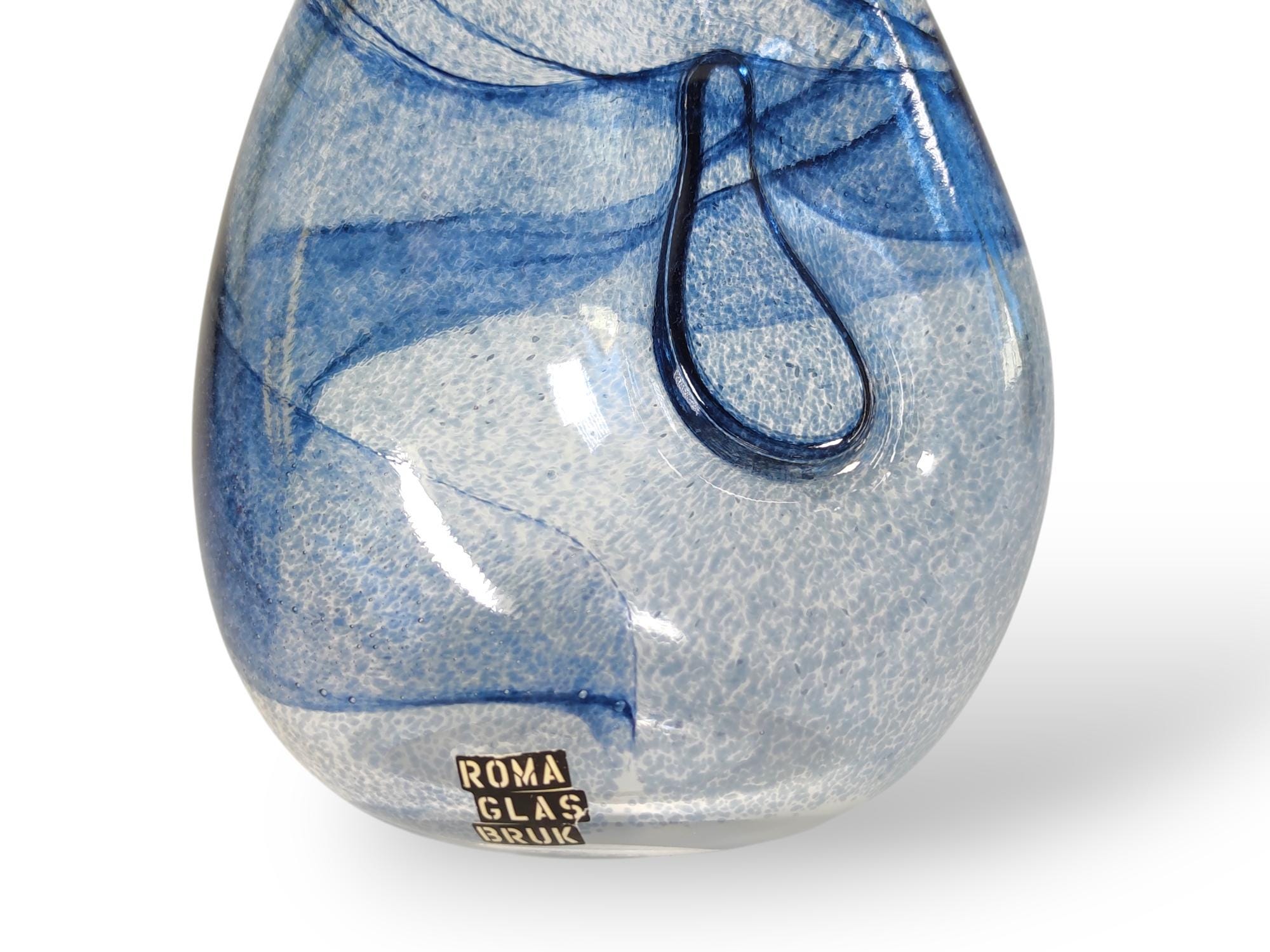 スウェーデン製 Gränna Glasbruk アートガラス 花瓶 箱付き ROMA GLAS BRUK アートガラス花瓶、スウェーデン、ゴットランド島、90