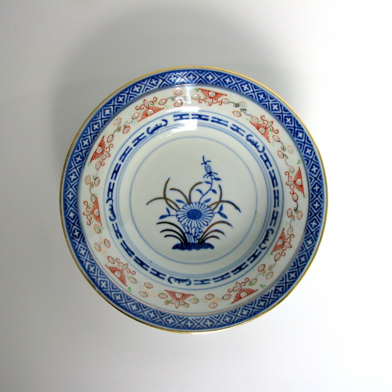 Vintage Blue /& White Porcelain Bowl