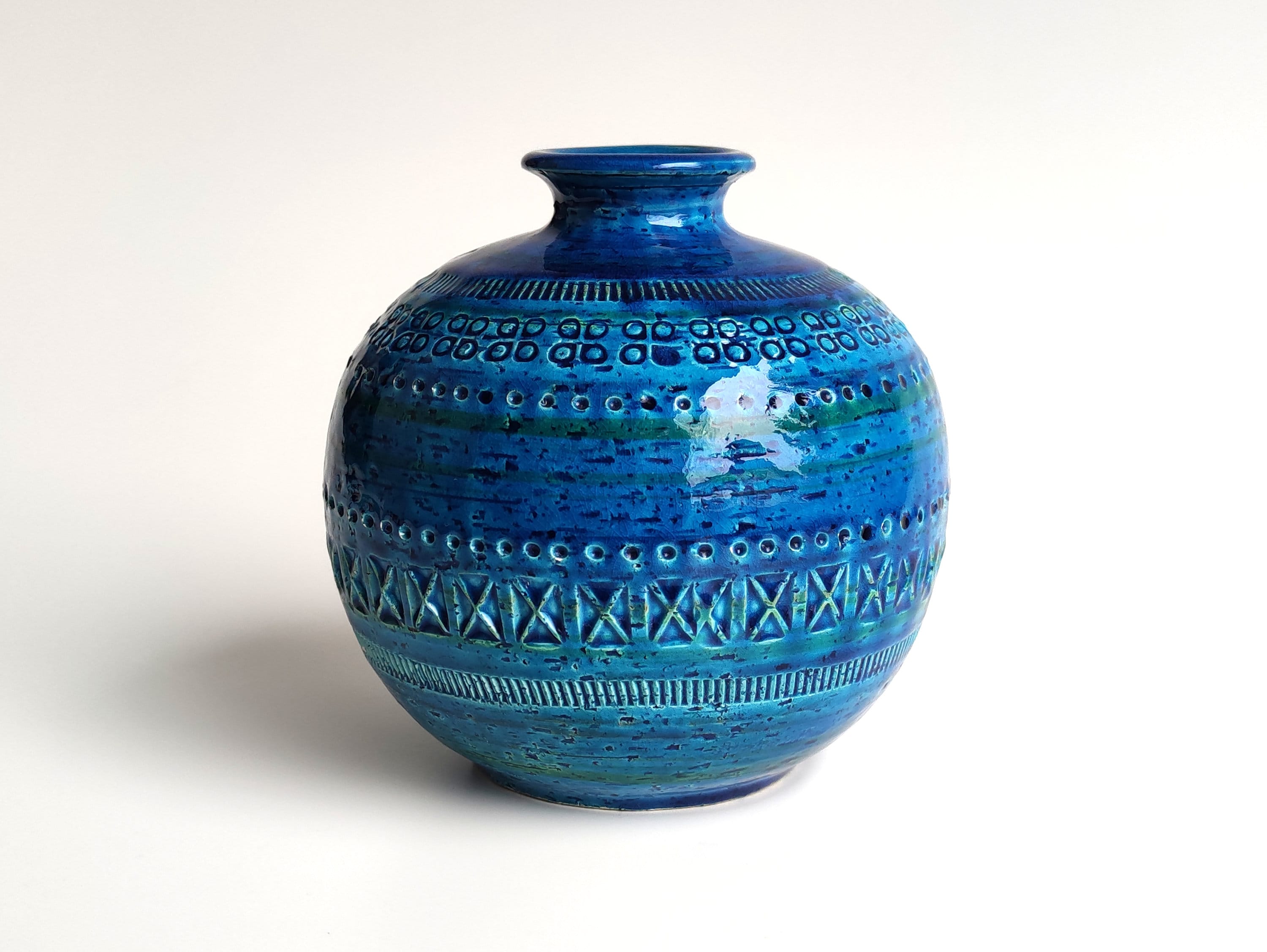 BITOSSI Rimini Blue Vase, Aldo Londi for Bitossi, Italy, 1960s