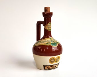 BARDINET Curacao Chypre Bottle 75 cl Mid Century French Bardinet Liqueur Bottle, Glazed Stoneware Jug, Retro Barware, French Country Decor