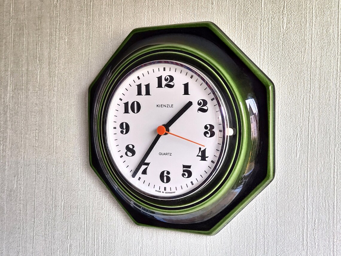KIENZLE Ceramic Wall Clock Made in Germany 60s Mid Century Etsy