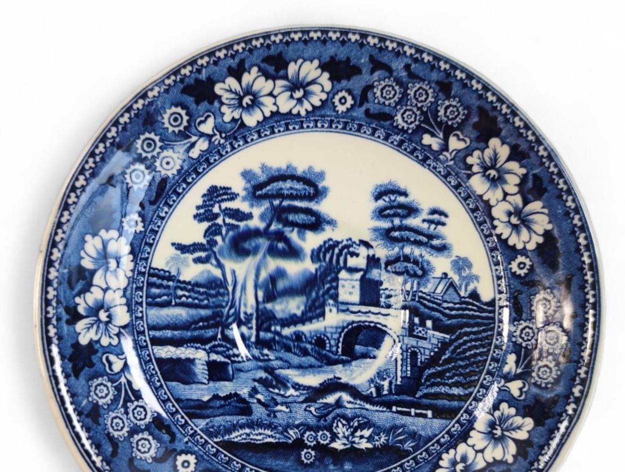 オランダ P.REGOUT MAASTRICHT 染付蛮国舶来絵付皿 5客 Antique De Sphinx Petrus Regout & Co Plate, Maastricht Holland