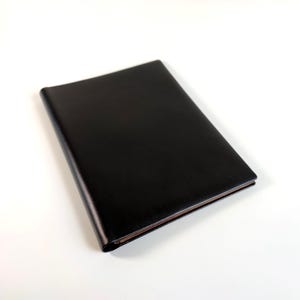 Portafoglio vintage in similpelle nera, Germania anni '70, formato A4 per carta da lettere o documenti, custodia da scrittura retrò per scrivania o ufficio domestico