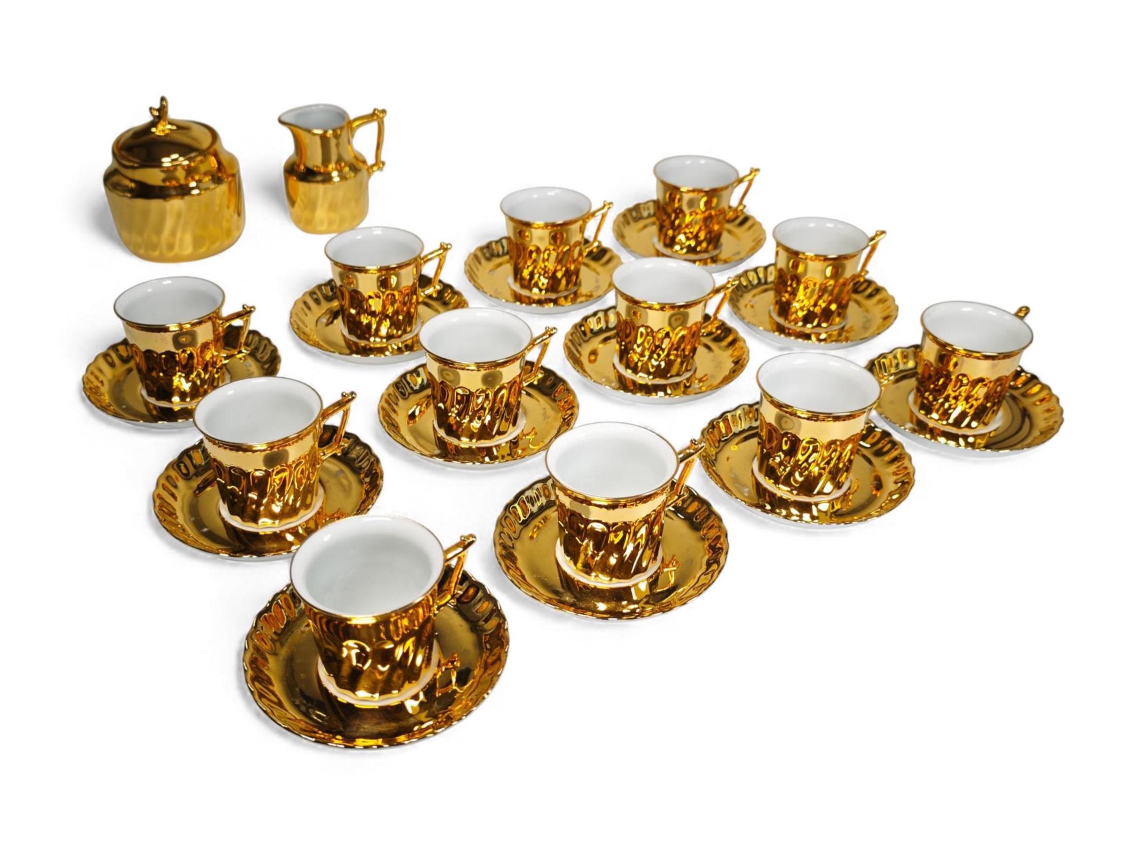 Gebrüder Winterling / Rheinpfalz Hartporzellan Gold Coffee Set