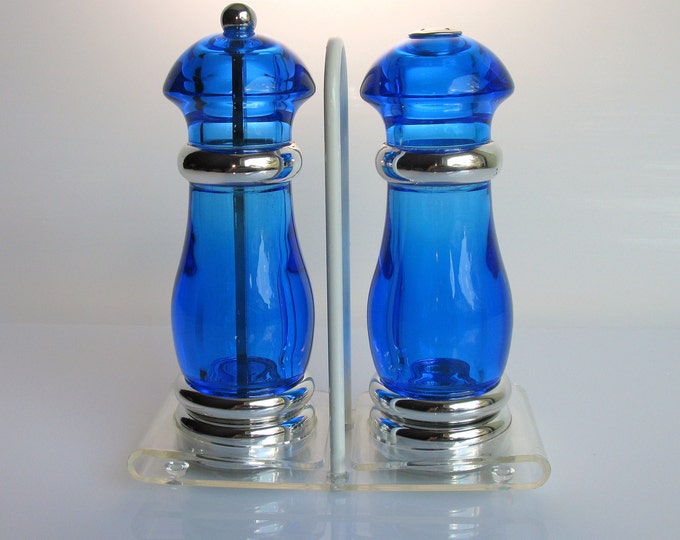Vintage Olde Thompson Salt and Pepper Grinder Set With Stand Etsy