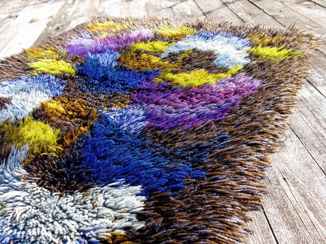Scandinavian Shag Rug Wool RYA Rug Sweden 60s Modernist Etsy
