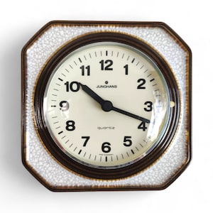 JUNGHANS Ouartz Keramik Wanduhr 60er Jahre Mid Century Modern