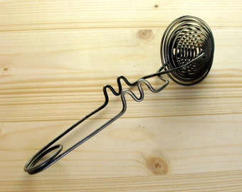Antique / Spring Wire Whisk / Egg beater / Sweden / Expandable / Coil Spring Whisk / Rustic / Farmhouse Kitchen / Country / Kitchen Decor