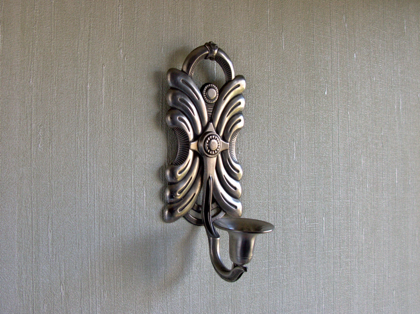 Norwegian Pewter Candle Holder Wall Sconce Norway Mid Etsy