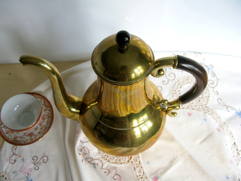 Antique Brass Coffee Pot Tea Pot Art Deco Large Coffee Pot Etsy