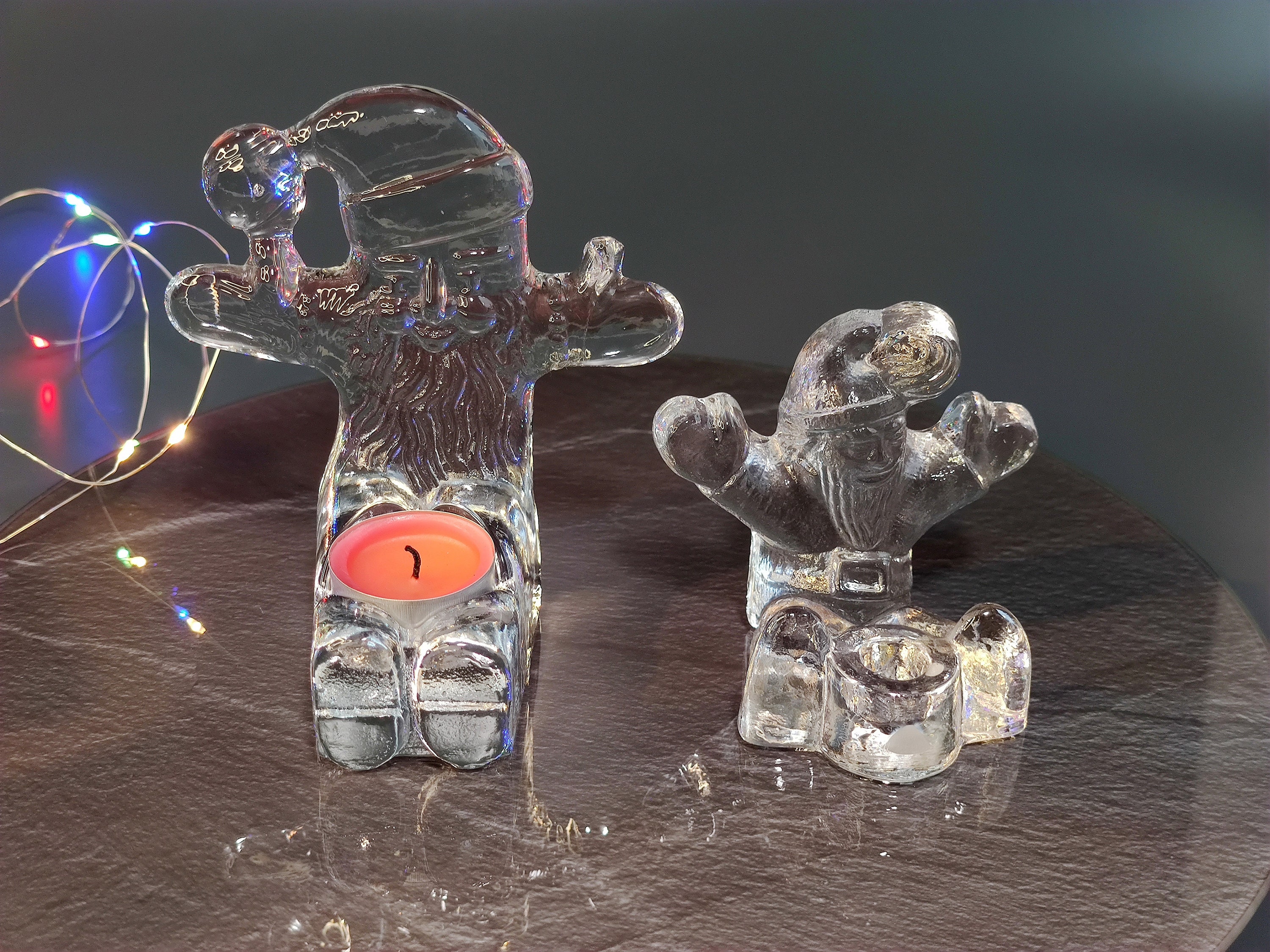 KOSTA BODA Sweden Bertil Vallien Santa Claus Candle Holder Vintage