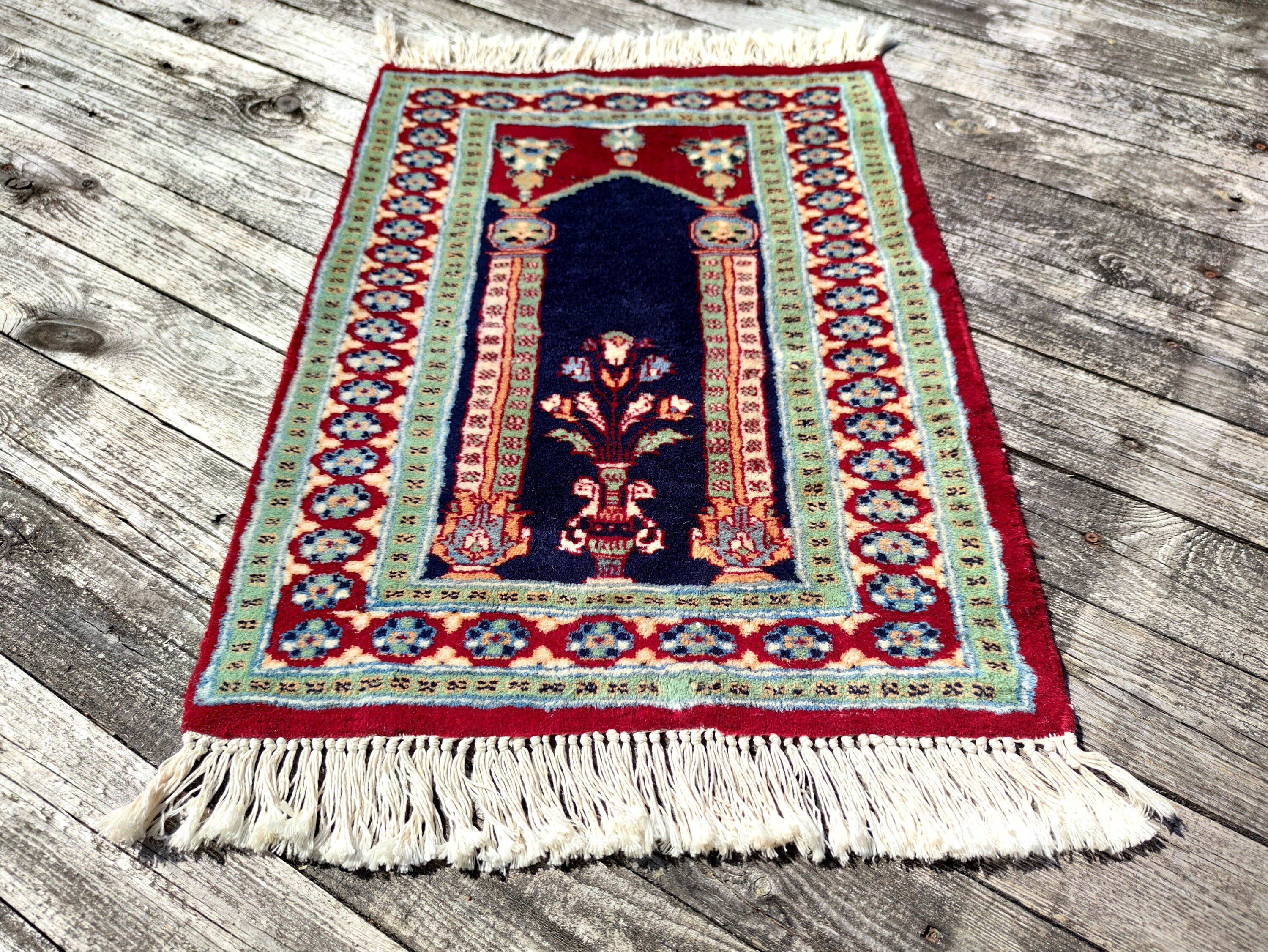 Fatimid Rug Vintage Afghan Nomadic Prayer Rug Hand Knotted Jaldar Rug | Etsy