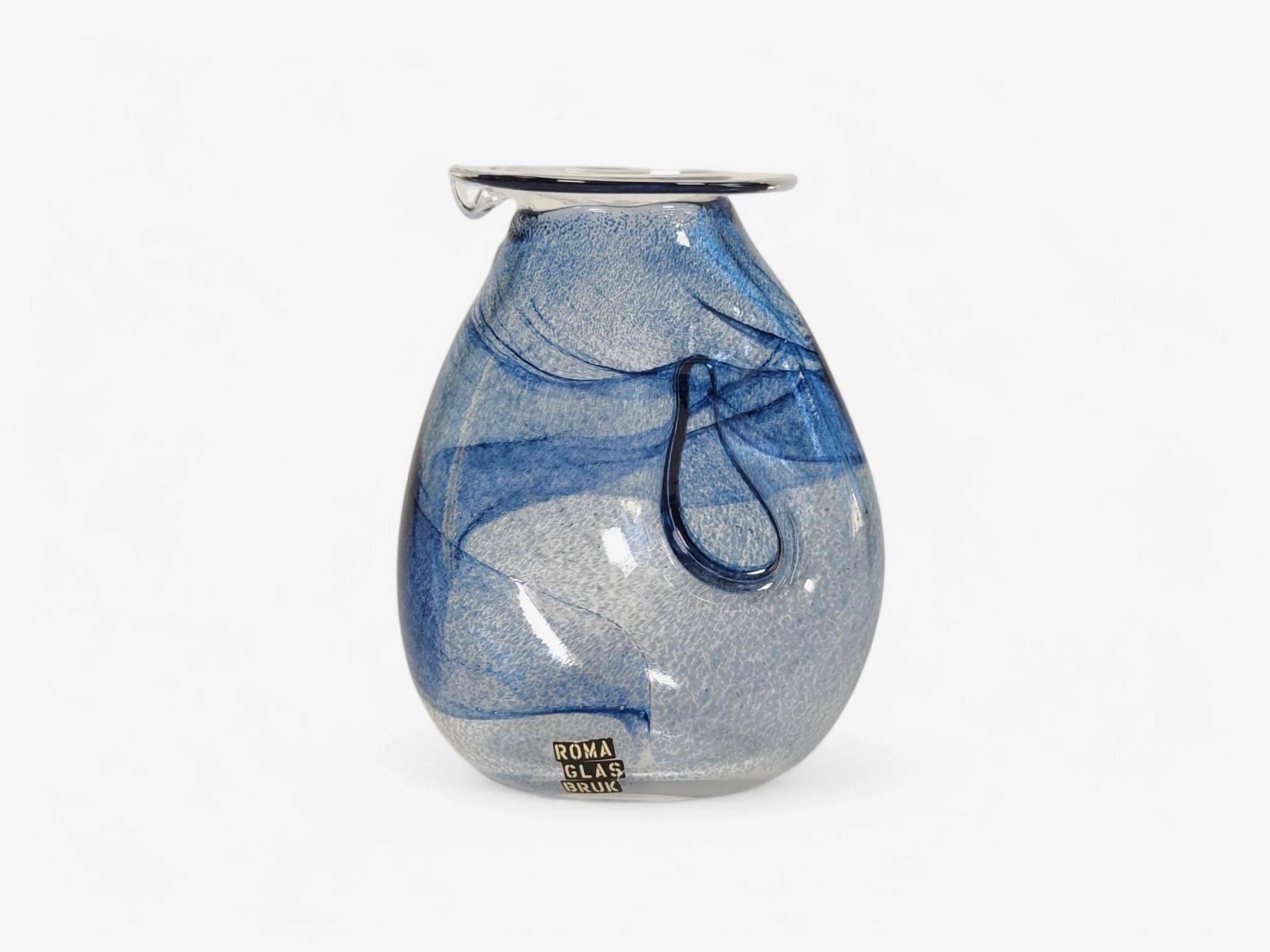 ROMA GLAS BRUK アートガラス花瓶、スウェーデン、ゴットランド島、90