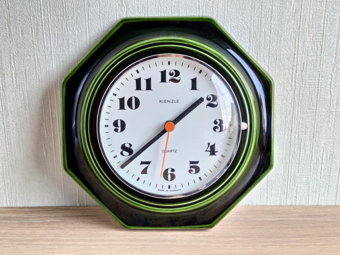 KIENZLE Ceramic Wall Clock Made in Germany 60s Mid Century Etsy
