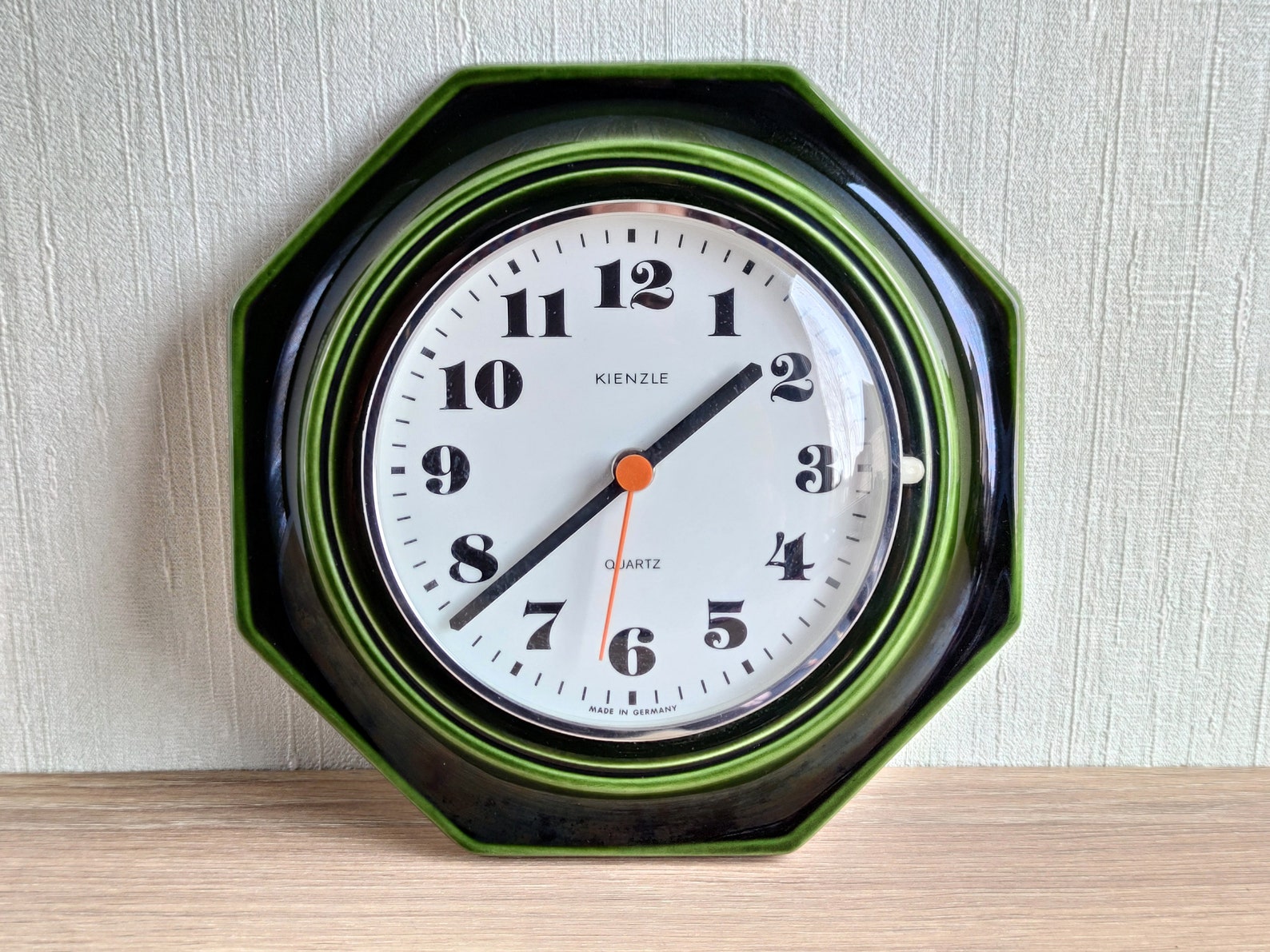 KIENZLE Ceramic Wall Clock Made in Germany 60s Mid Century Etsy