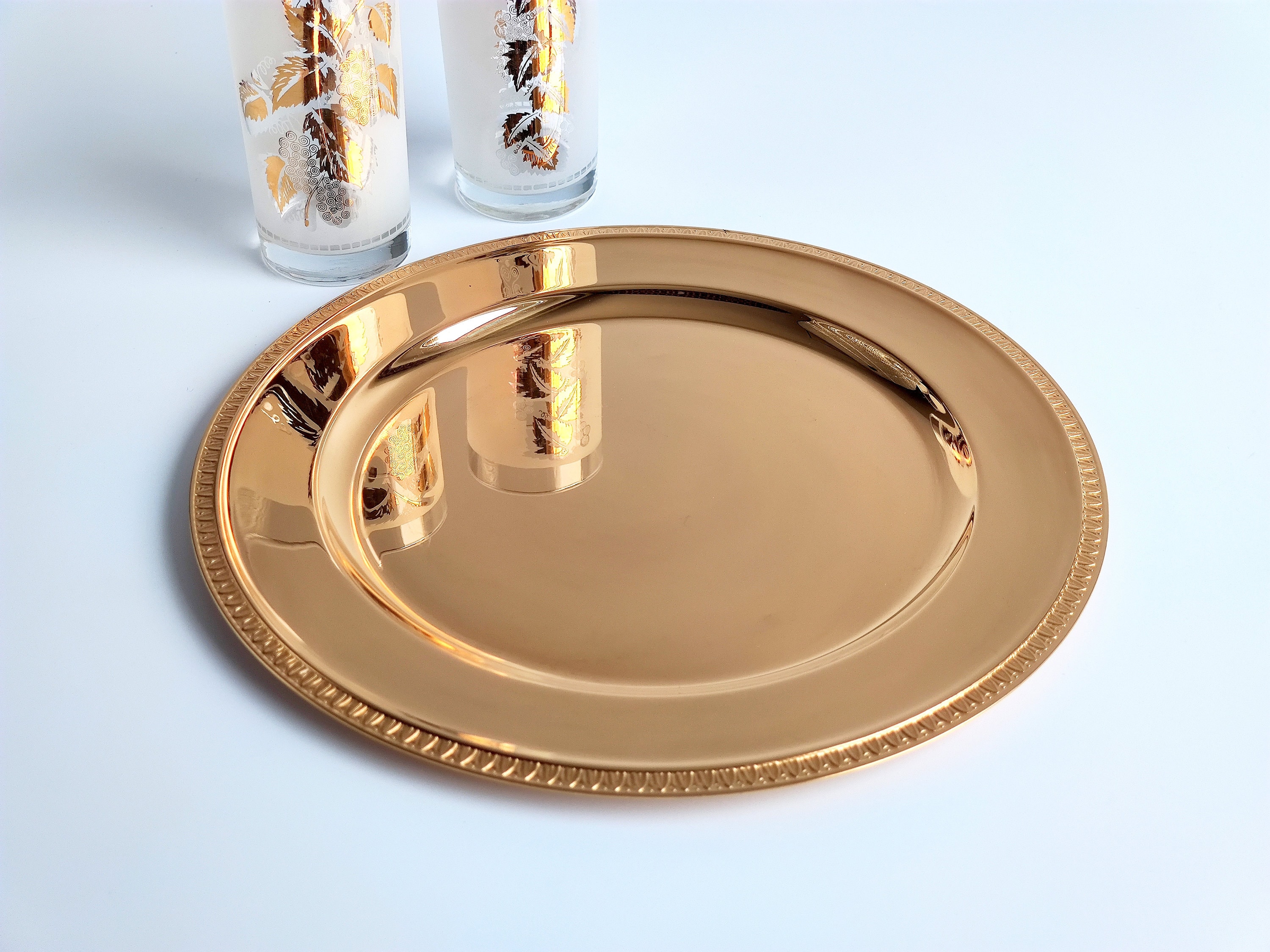Wolff Germany 24K Gold Plated Large Plate/ Platter/ Tray
