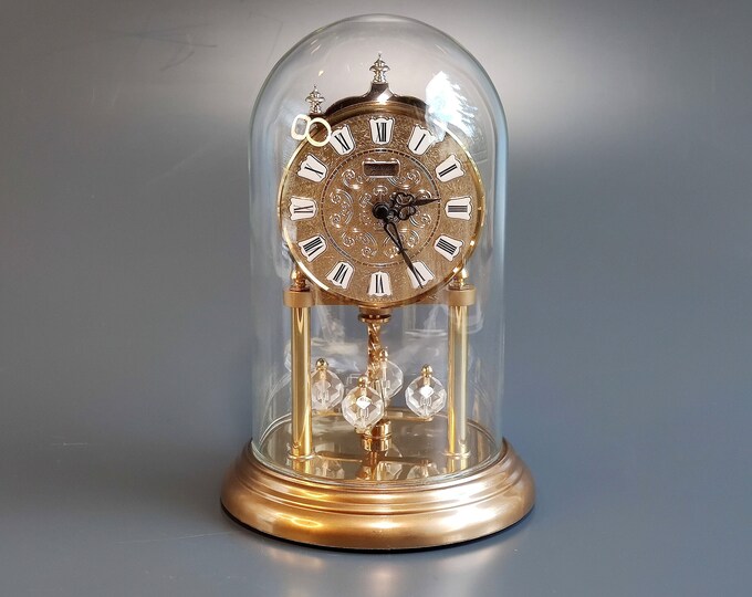 HERMLE Anniversary Clock With Crystal Pendulum, West Germany Hermle