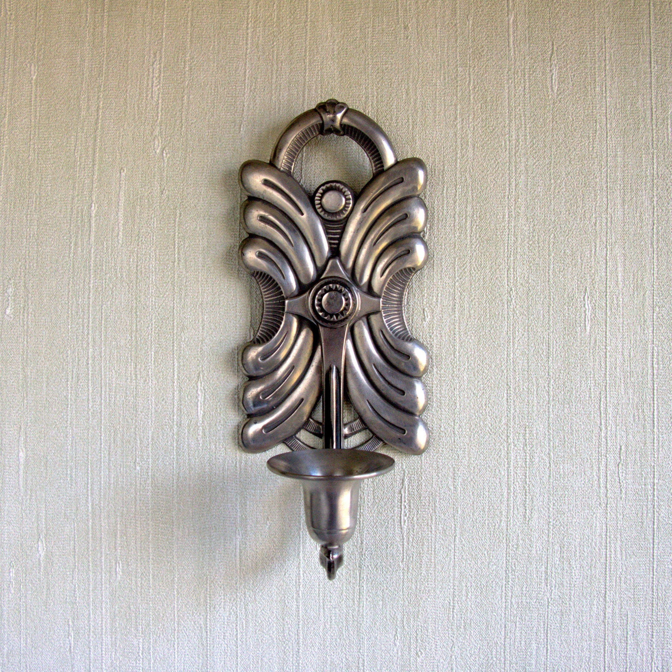 Norwegian Pewter Candle Holder Wall Sconce Norway Mid Etsy