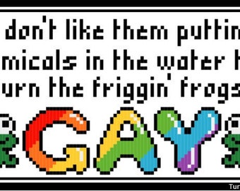 Gay Frogs - cross stitch pattern