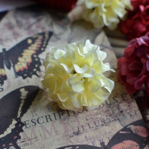 2 Silk fabric flower head, Junk journal supply, Wedding flower, Millinery flower image 3