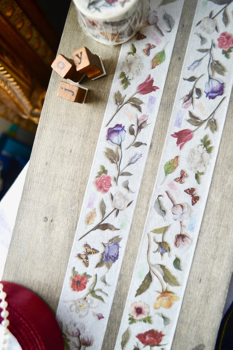 Vintage tape Floral adhesive tape Floral washi tape