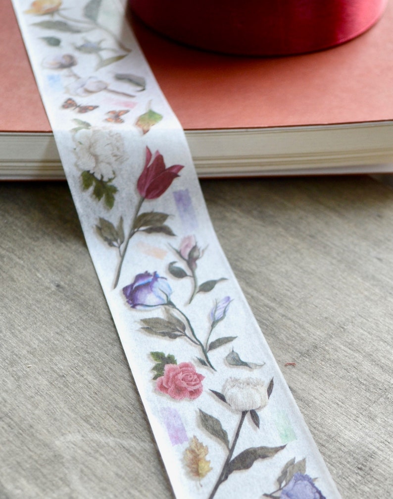 Vintage tape Floral adhesive tape Floral washi tape