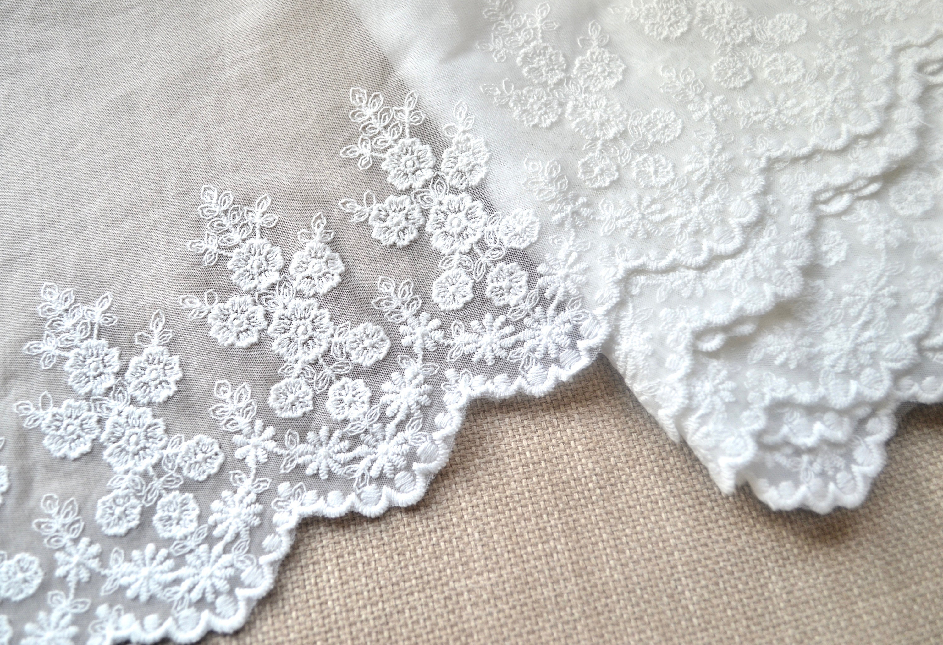 White Embroidered Lace Fabric Bridal Lace Wedding Lace White