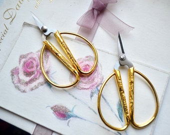 Gold Vintage-Stil Schere zum Nähen und Journaling, Metall verzierte Bastelschere, Scrapbooking-Werkzeuge