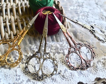 Schere für Junk Journals & Crafts, antike Vintage-Nähschere, Metallstickerei-Handwerkswerkzeug