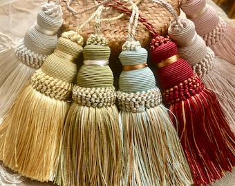 Large key tassel, Curtain Door tassel, Vintage, Home decor, Ornament, Cabinet Pulls, Accessory